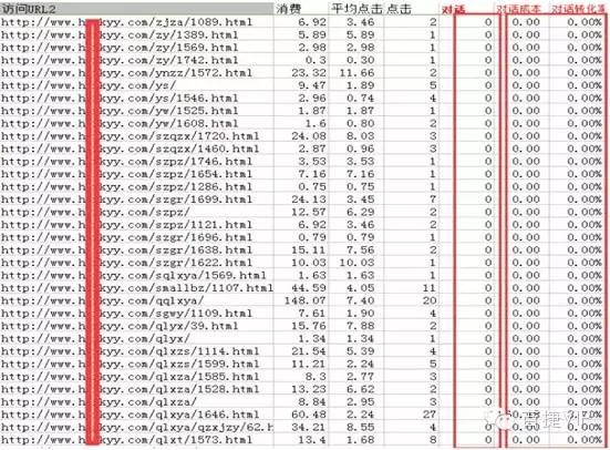 SEM竞价推广链接转化统计分析 