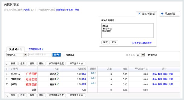关键词匹配方式概念